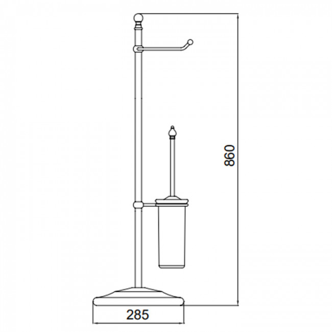 Sbordoni Piantane Стойка напольная 86см., с ёршиком и держателем для бумаги, цвет: матовая бронза