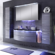 Pelipal Solitaire 7005 Комплект мебели с зеркальным шкафчиком и подсветкой, 120см, подвесной, Цвет: Графит