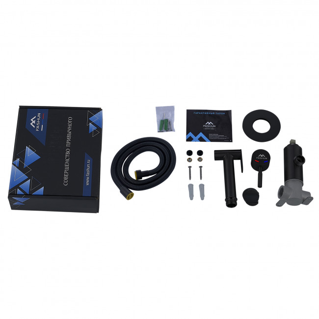 Смеситель встраиваемый FASHUN в комплекте с гигиенической лейкой, черный (A57803-7) Смеситель встраиваемый FASHUN в комплекте с гигиенической лейкой, черный (A57803-7)