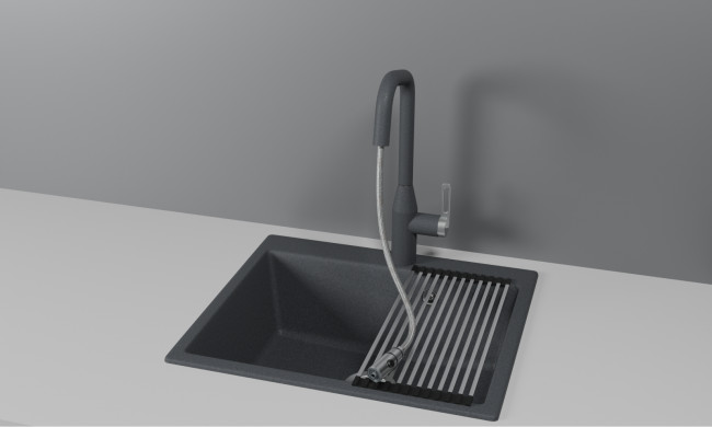 Смеситель для кухни GRANULA с выдвижным изливом и подключением к фильтру (8171, ГРАФИТ) Смеситель для кухни GRANULA с выдвижным изливом и подключением к фильтру (8171, ГРАФИТ)