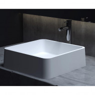 Salini Gloria Раковина накладная 41.5х41.5х12.5cм, без отв., без перелива, S-Stone, цвет: белый матовый