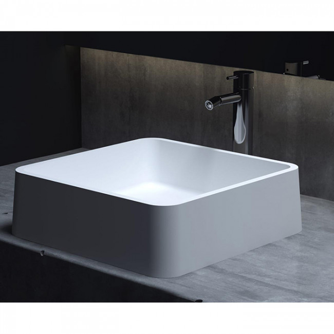 Salini Gloria Раковина накладная 41.5х41.5х12.5cм, без отв., без перелива, S-Stone, цвет: белый матовый