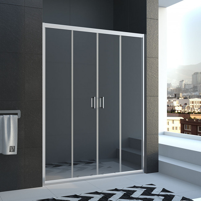 Дверь в нишу Veconi VN45-160-01-19C1 1600x1850, хром, стекло прозрачное