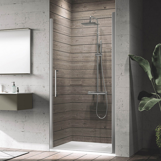 Novellini Young Душевая дверь правая/левая 102х200см., для ниши, распашная, стекло, цвет: хром