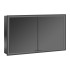 EMCO Prime Зеркальный шкаф 120xh70см с подсветкой, встраиваемый, 2 двери, 2 полки, розетка, цвет: черный