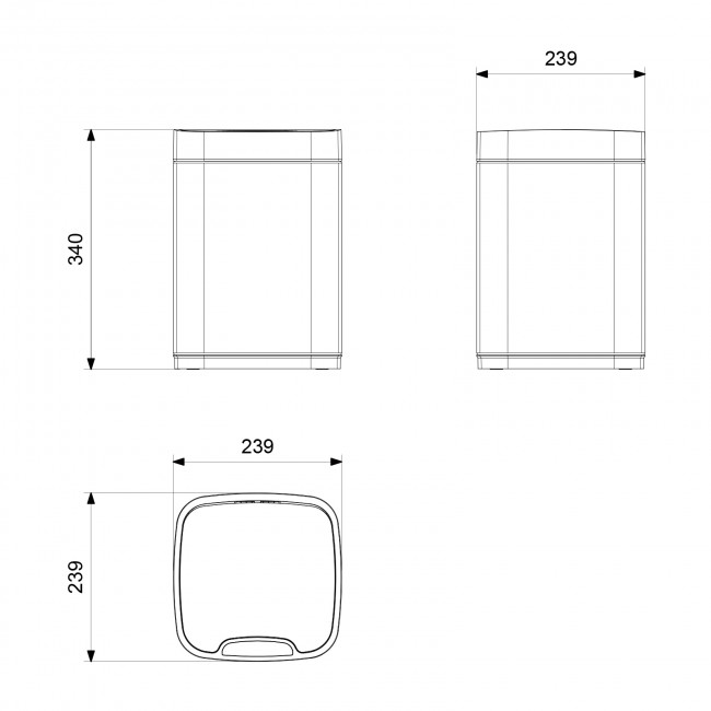 Ведро мусорное сенсорное Timo Petruma черный (15200/03)