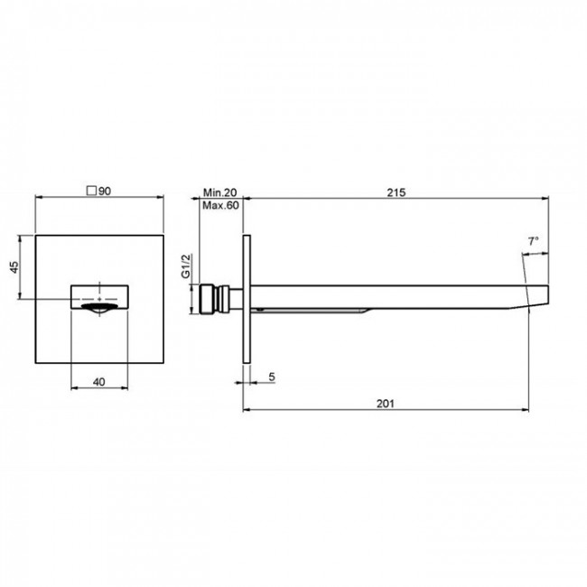 Carlo Frattini Fit Излив для настенного монтажа 201мм, цвет: белый матовый