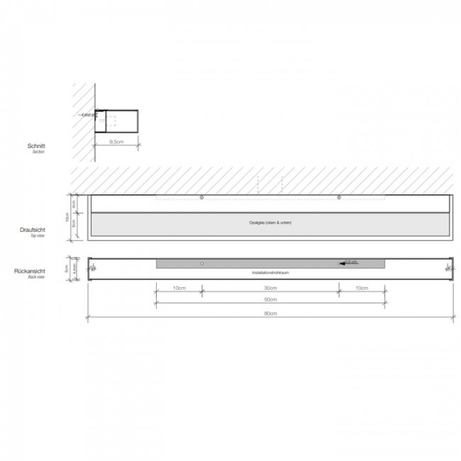 Decor Walther Box 80 N LED Светильник настенный 80x10x5см, светодиодный, 1x LED 32.8W, цвет: хром