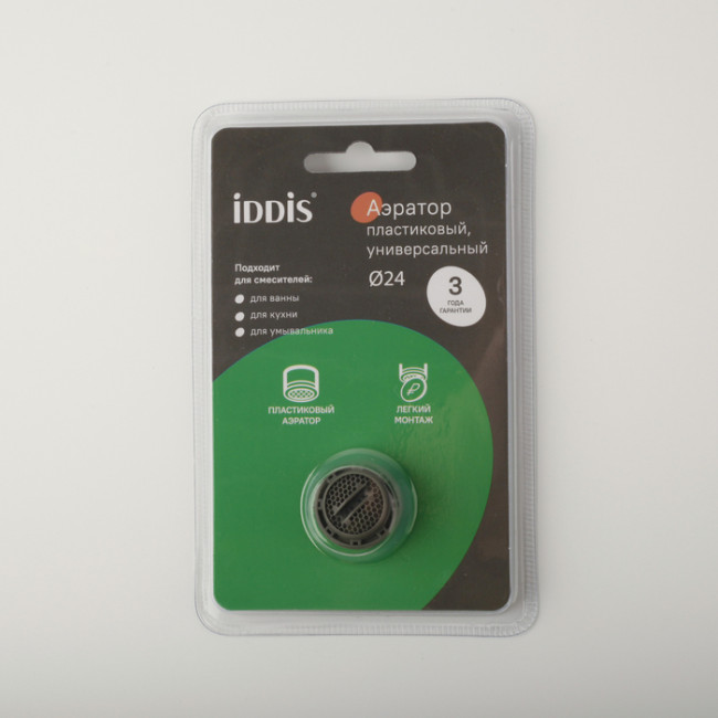 Аэратор для смесителя IDDIS пластик, M24 (996P24A3SMCF) Аэратор для смесителя IDDIS пластик, M24 (996P24A3SMCF)