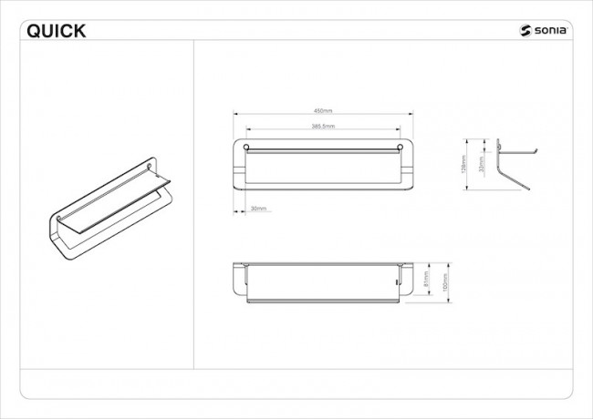 Полотенцедержатель с полочкой 45 см Sonia Quick 185245