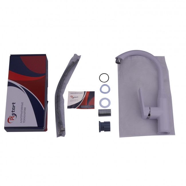 Смеситель для кухни Plstart белый/хром (PL4013-8)