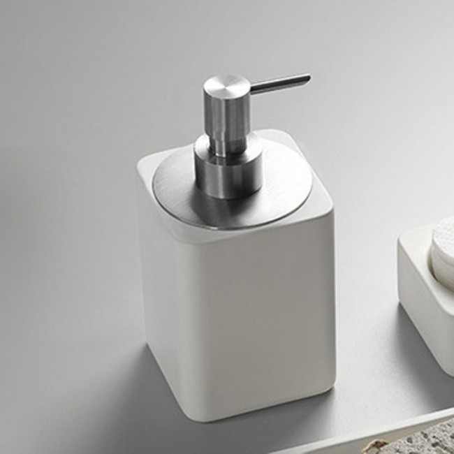 Agape Surf Дозатор для мыла, подвесной, цвет: хром/белый