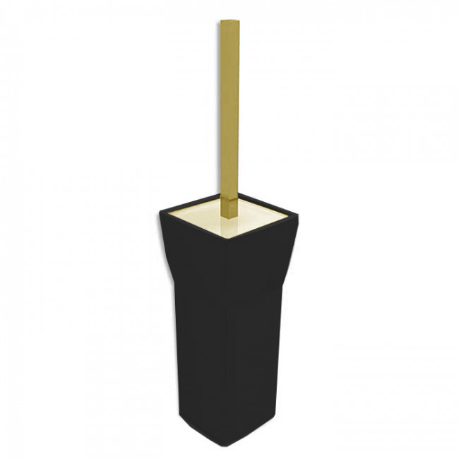 Bertocci Grace Туалетный ёршик, напольный, цвет: черная керамика/золото