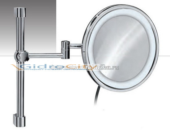 Зеркало настенное на штанге с диодной подсветкой(желт.свет) хром Windisch 99259CR 2X Зеркало настенное на штанге с диодной подсветкой(желт.свет) хром Windisch 99259CR 2X