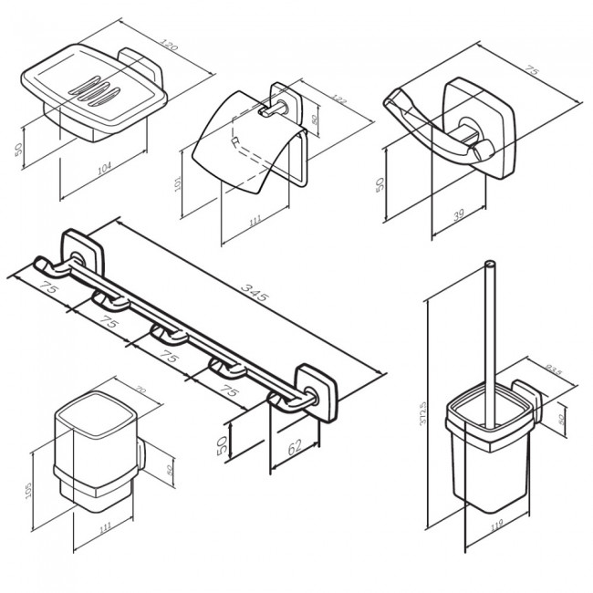 AM.PM AK90D1806W Gem набор аксессуаров для зоны красоты и туалета