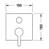 Duravit C.1 Смеситель для ванны, встраиваемый, с переключателем и обратным клапаном, цвет: хром C15210017010 GK0900000000