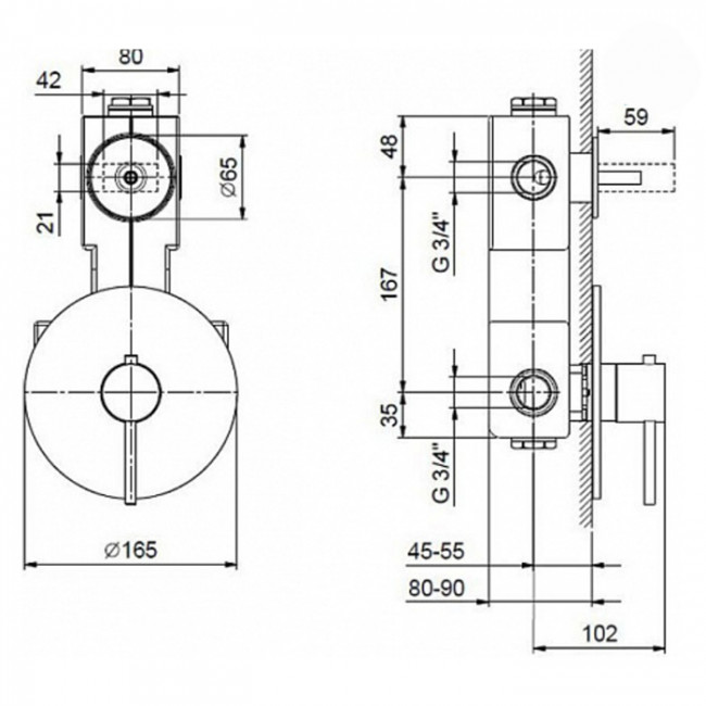 Fantini Внутренняя часть термостатического смесителя для душа, 2 источника, 3/4" 19 00 6002A Fantini Внутренняя часть термостатического смесителя для душа, 2 источника, 3/4" 19 00 6002A