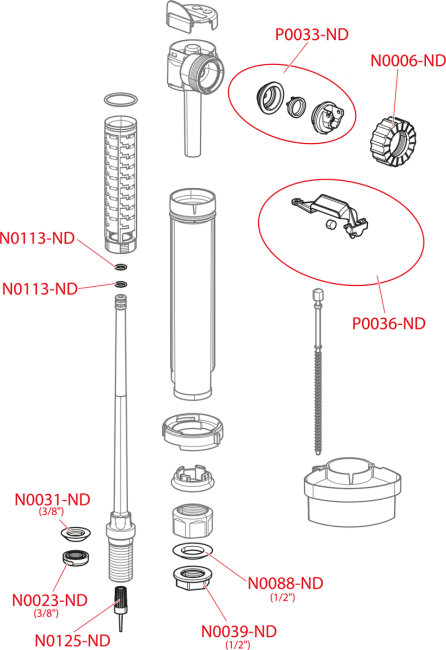 Alcaplast A17-1/2" Впускной механизм с нижней подводкой