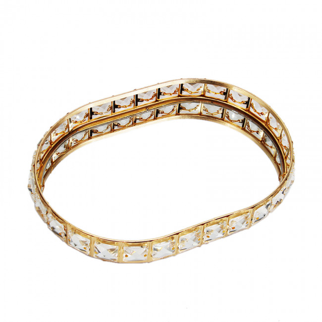 Подставка для предметов овальная 30 см Kassatex Crystal Gold CRY-ELTRM-GD