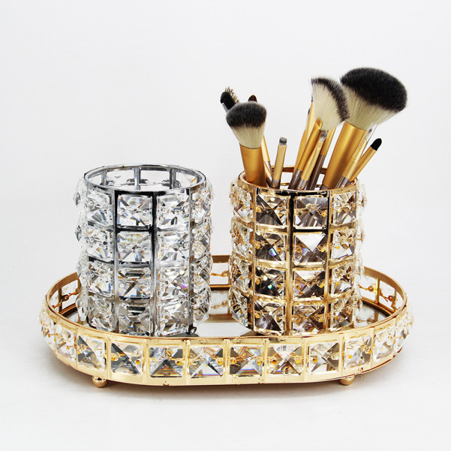 Подставка для предметов овальная 30 см Kassatex Crystal Gold CRY-ELTRM-GD