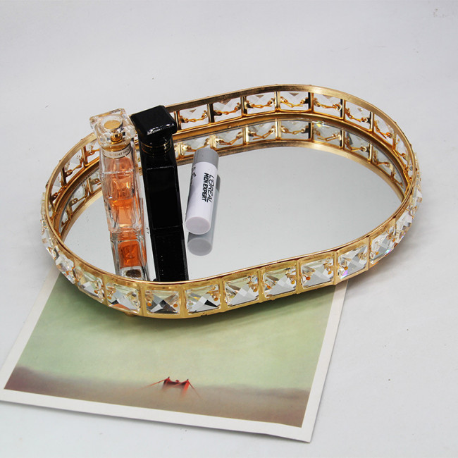 Подставка для предметов овальная 30 см Kassatex Crystal Gold CRY-ELTRM-GD