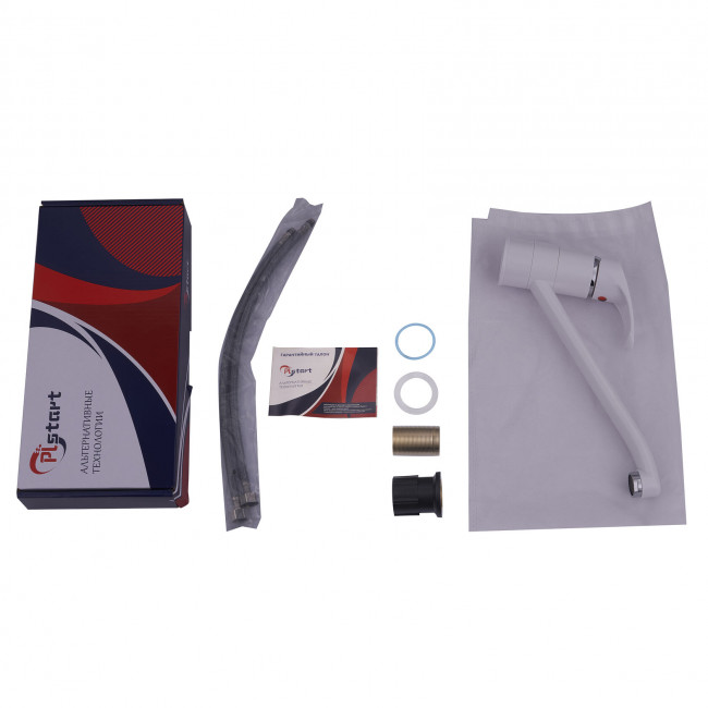 Смеситель для кухни PLStart белый/хром (PL4515-8)