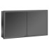 EMCO Prime Зеркальный шкаф 30xh70см с подсветкой, встраиваемый, 2 двери, 2 полки, розетка, цвет: черный