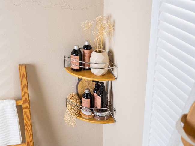 Полка угловая ЧМЗ Модулус Бамбук 22х22х37,4 см., (509-005-01)