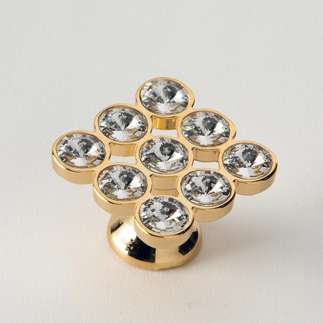 EBAN 9 Strass, ручка-кнопка для мебели, цвет: Swarovski золото