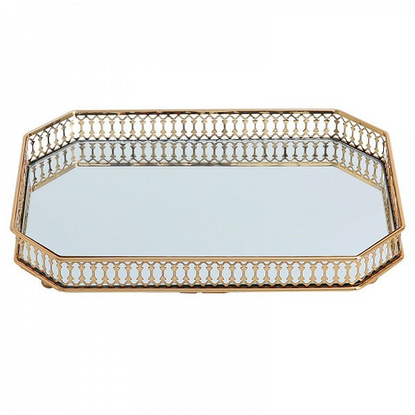 Подставка для предметов прямоугольная 32 см Kassatex Metal Gold MEL-TR32-GD