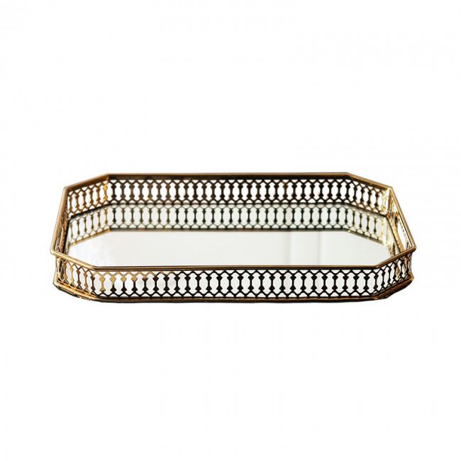 Подставка для предметов прямоугольная 32 см Kassatex Metal Gold MEL-TR32-GD