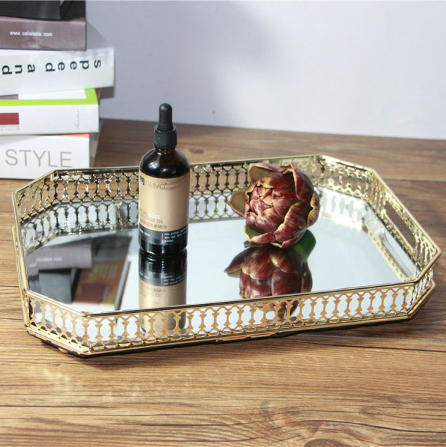 Подставка для предметов прямоугольная 32 см Kassatex Metal Gold MEL-TR32-GD