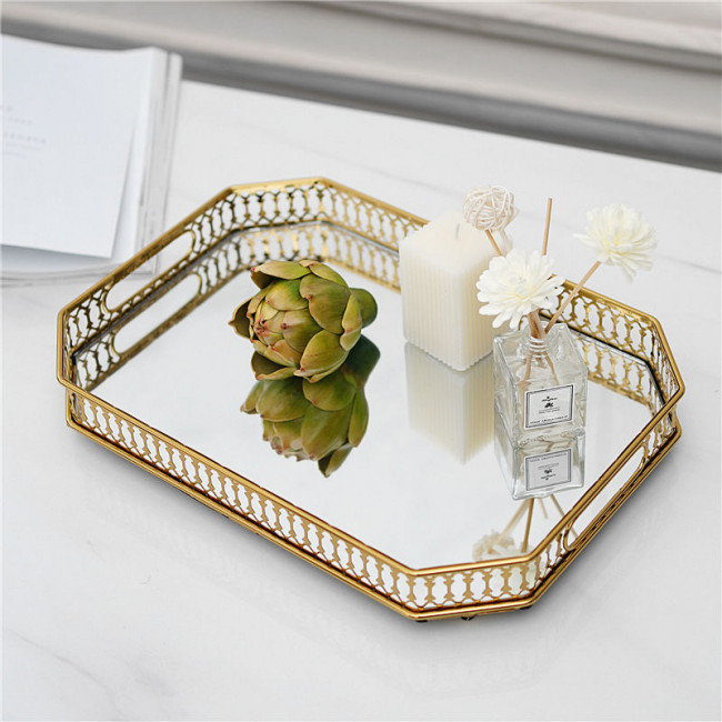 Подставка для предметов прямоугольная 32 см Kassatex Metal Gold MEL-TR32-GD