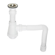 Сифон VIANT  "МИНИ" 1½" - Ø40, с нерж. чашкой Ø63 мм, c гофр. трубой Ø40 - 40/50 L800 мм (VA-318)