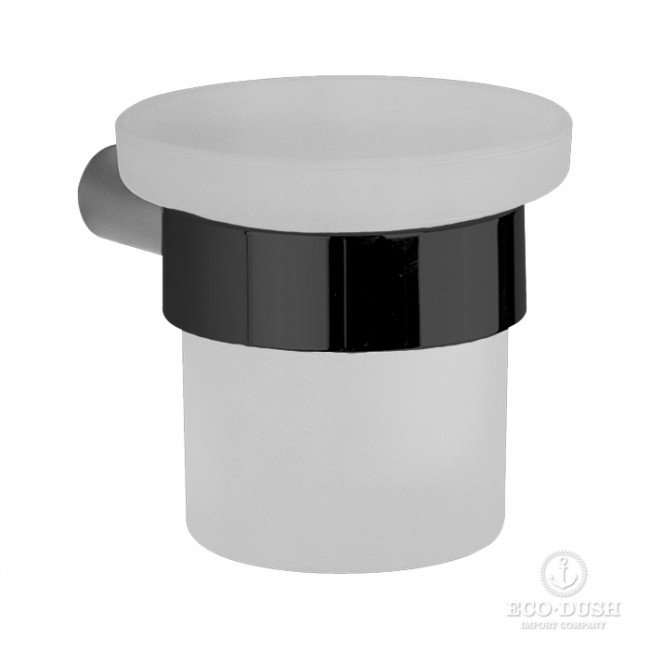 Cisal System Стакан подвесной, цвет: матовое стекло/черный матовый Cisal System Стакан подвесной, цвет: матовое стекло/черный матовый