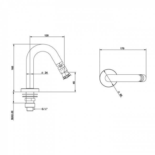 Излив для биде Bongio Soffi, цвет: золото