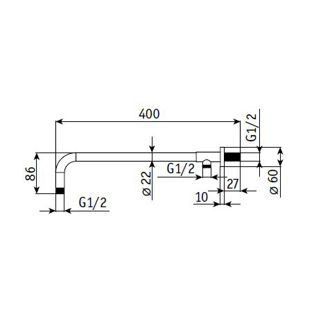 Держатель верхнего душа пристенный Gllon ST001 07040010-01 Хром