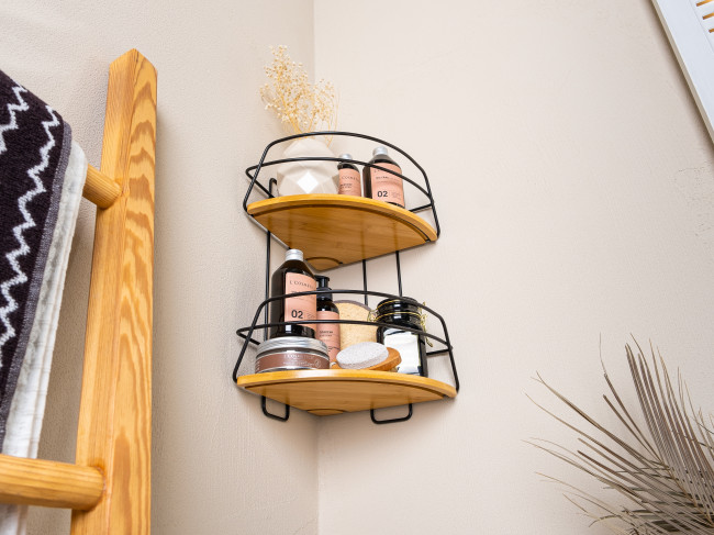 Полка угловая ЧМЗ Модулус Бамбук 22х22х37,4 см., (509-005-02)