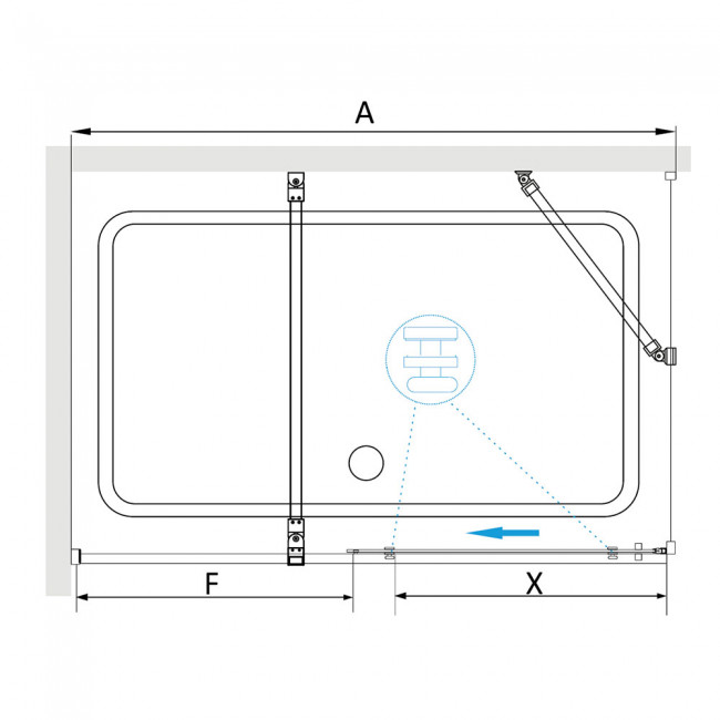 Душевой уголок RGW TO-48B (TO-18B + Z-18B) 1200x900 мм Черный/Прозрачное