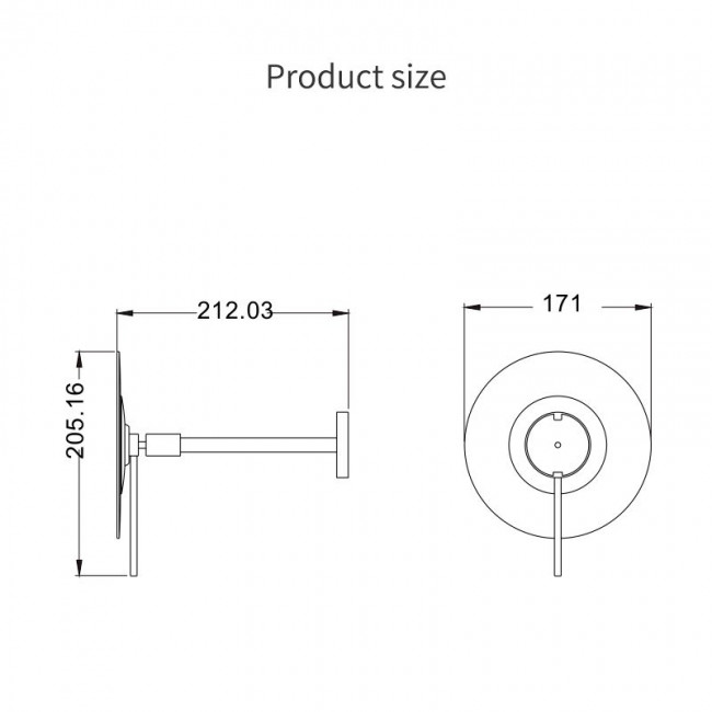 Зеркало настенное с увеличением 5х JAVA (S-M112)