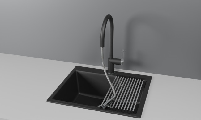 Смеситель для кухни GRANULA с выдвижным изливом (8172, ТУРМАЛИН)