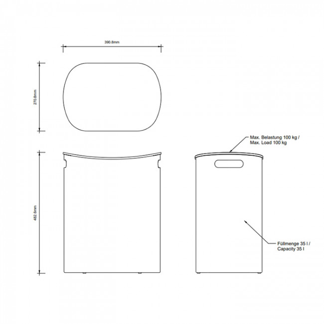 Decor Walther All in Корзина для белья, напольная, цвет: черный матовый