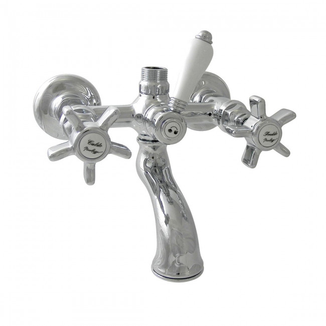 Nicolazzi Dames Anglaises Смеситель для ванны с 2мя ручками, вывод сверху 3/4, (для душ. стойки, для ванны) цвет: хром