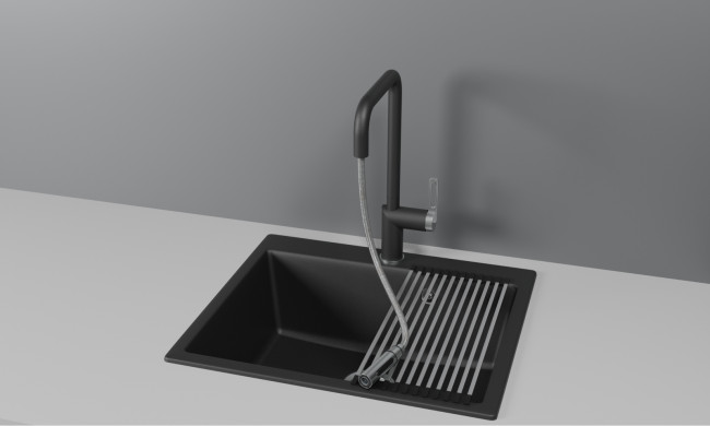 Смеситель для кухни GRANULA с выдвижным изливом (8173, ТУРМАЛИН)