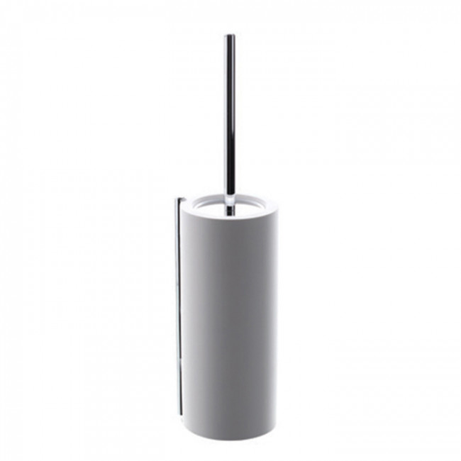 Bertocci Easy Туалетный ёршик, напольный, композит, цвет: белый матовый/хром