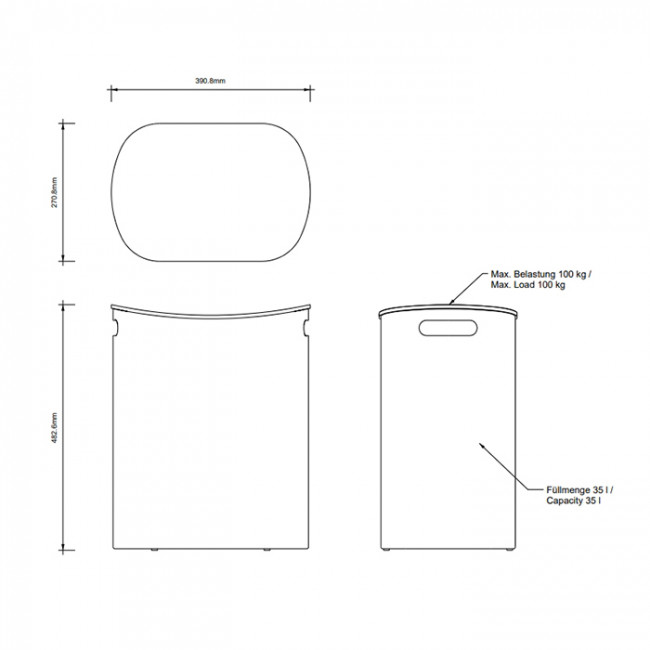 Decor Walther All in  Корзина для белья, напольная, цвет: белый матовый