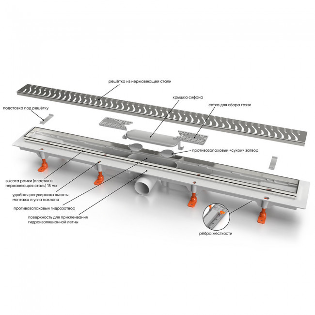 Душевой лоток Veconi Harmony N 350 V350HN