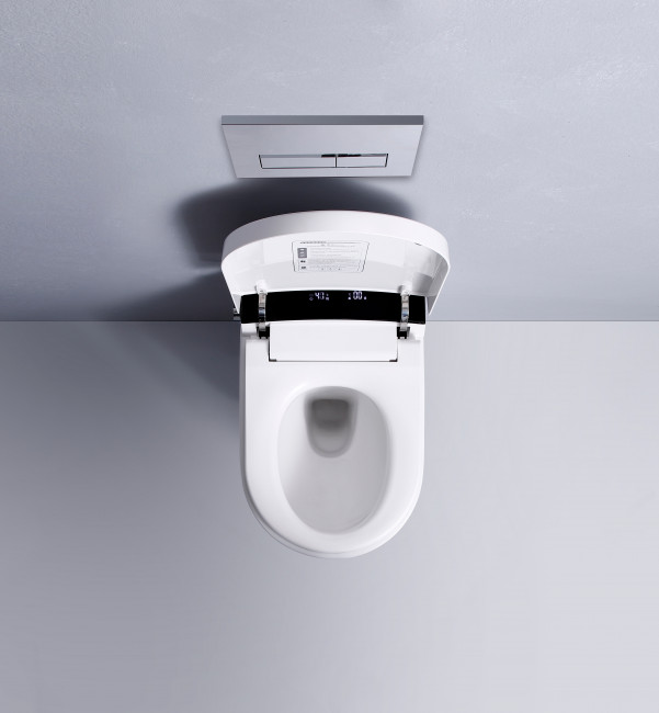 Электронный унитаз-биде подвесной с инсталляцией и черной матовой кнопкой TIMO (TЕ-751B)