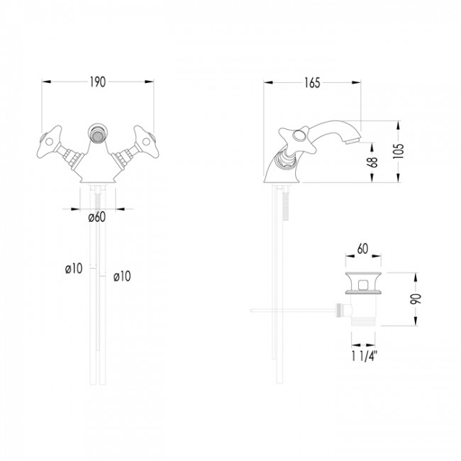 Devon&Devon White Rose Смеситель для раковины, цвет: хром UTWR710CR