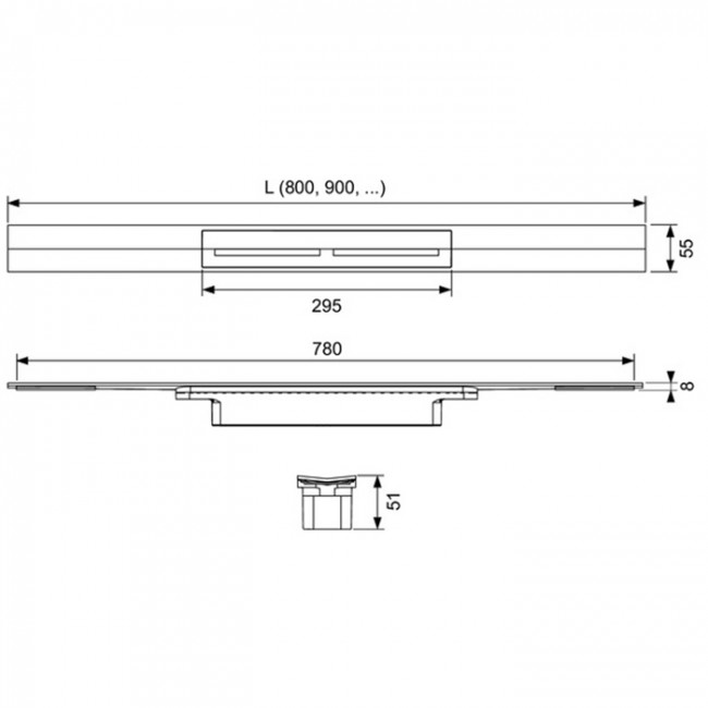 TECE Профиль для душа TECEdrainprofile, 1000 мм, PVD Polished Gold Optic 671012